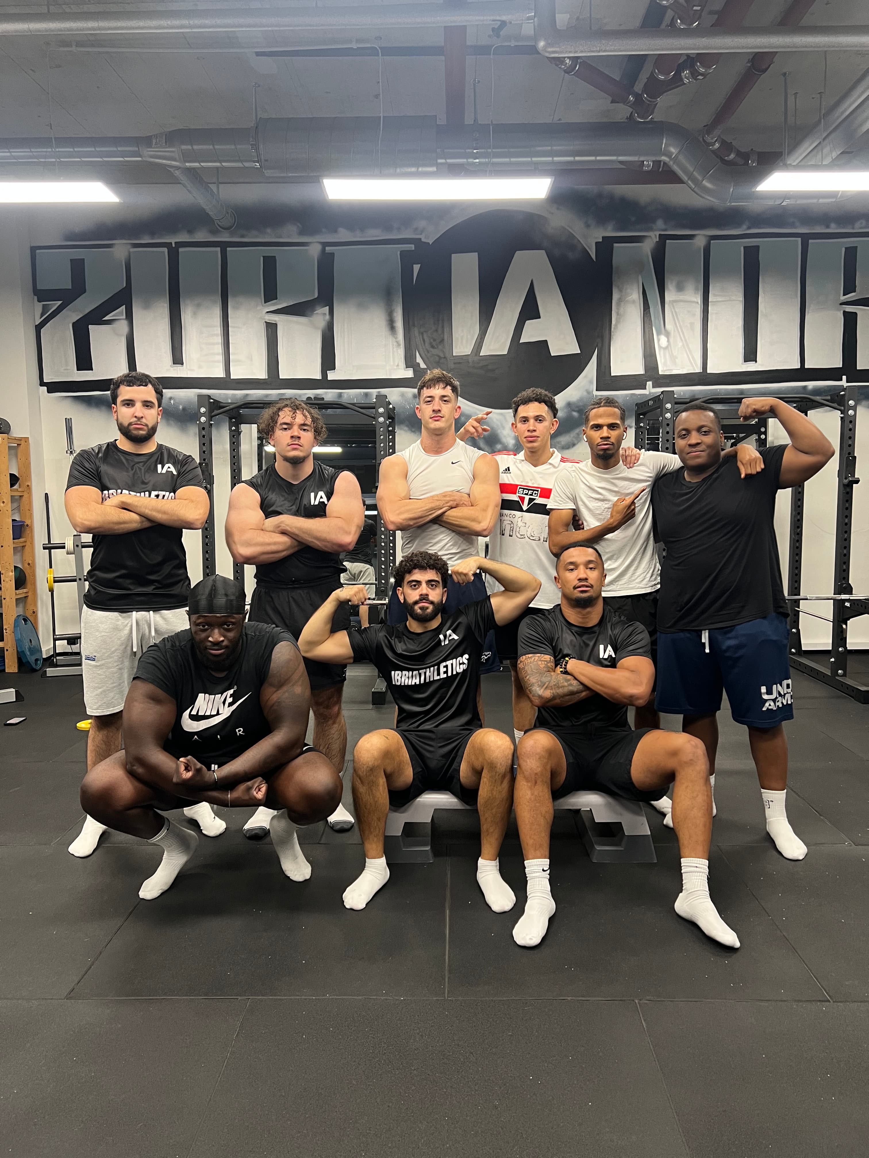 Athletes training together